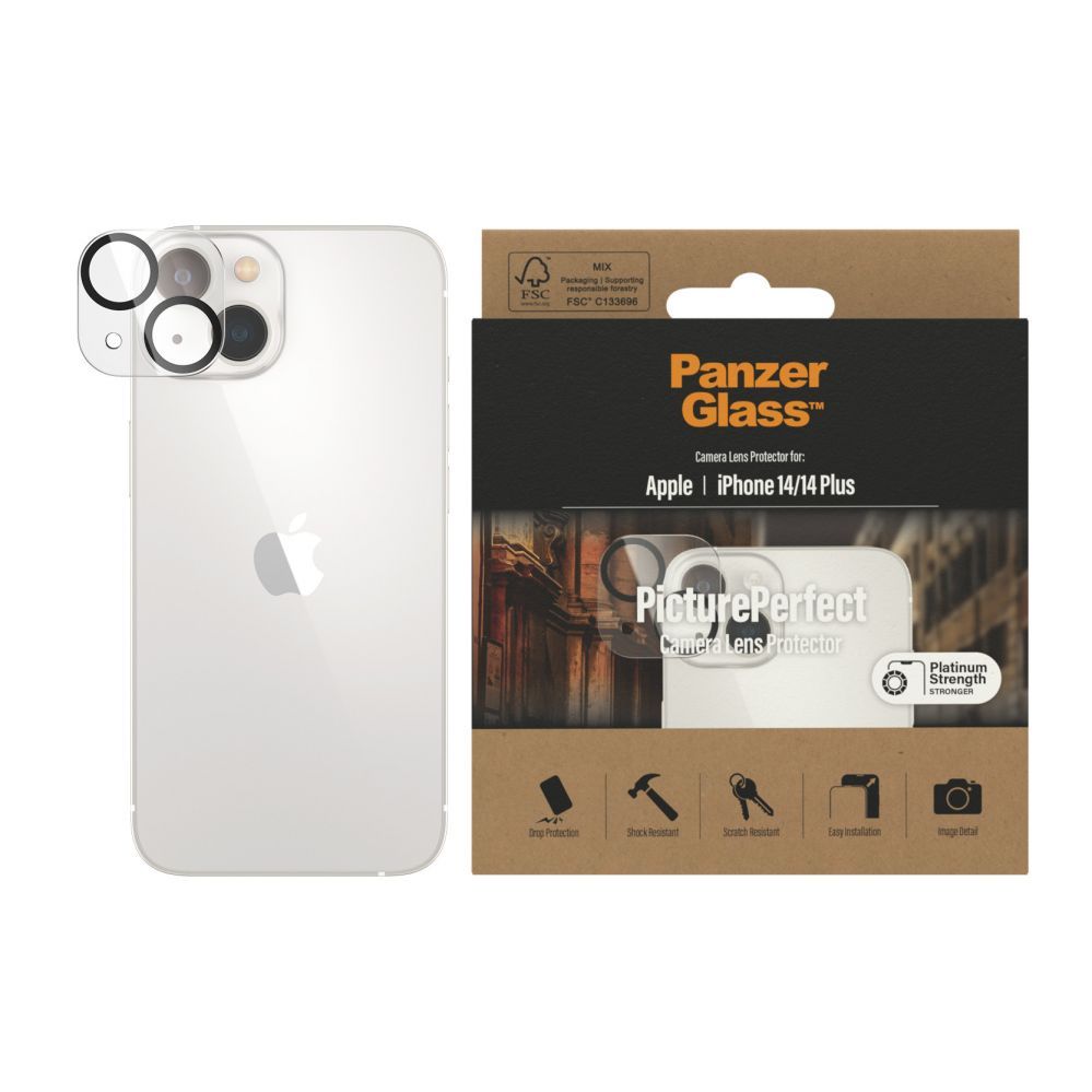 Back panel cover PanzerGlass - Camera Lens Protection PicturePerfect Apple, iPhone 14/14 Plus, Glass, Transparent