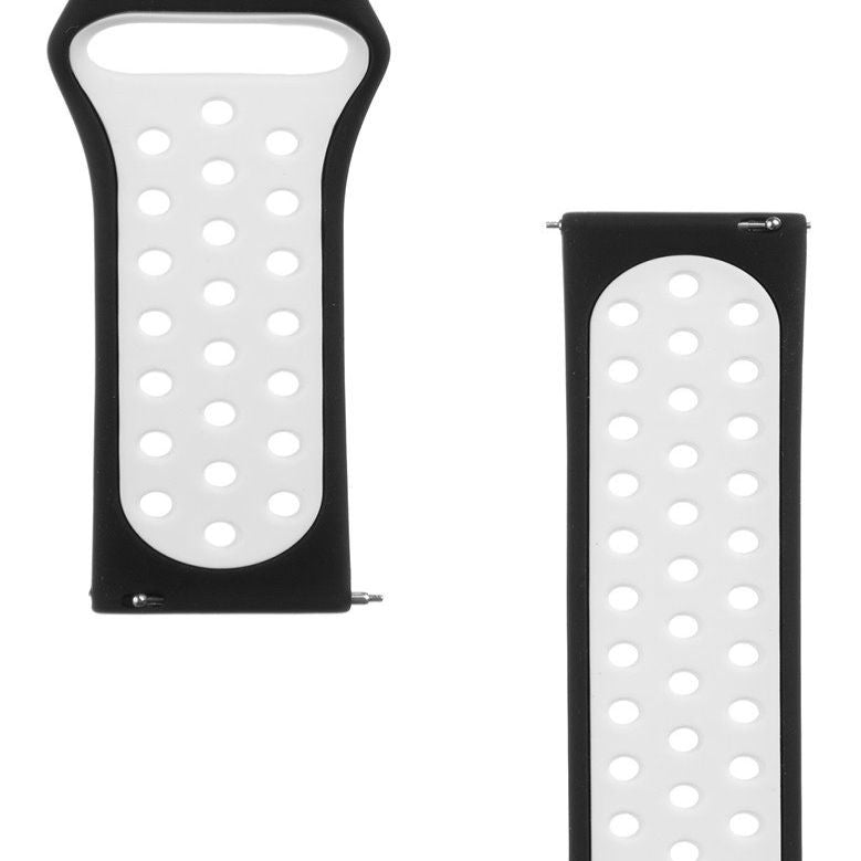 Rihm Tactical  22mm Double Silicone Watch Strap and Watch Band Black White