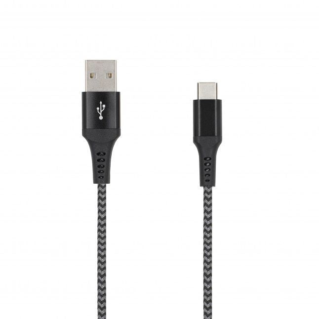 Cable seek toti  SEEK TOTI USB A to Type-C, 2m Braided Cable 2A, Black/Space grey
