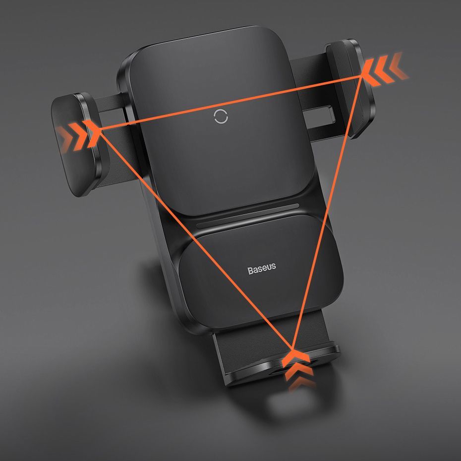 Adapter Baseus Baseus Wisdom Inductive Charger Car Phone Holder for Grille Black (CGZX000001)