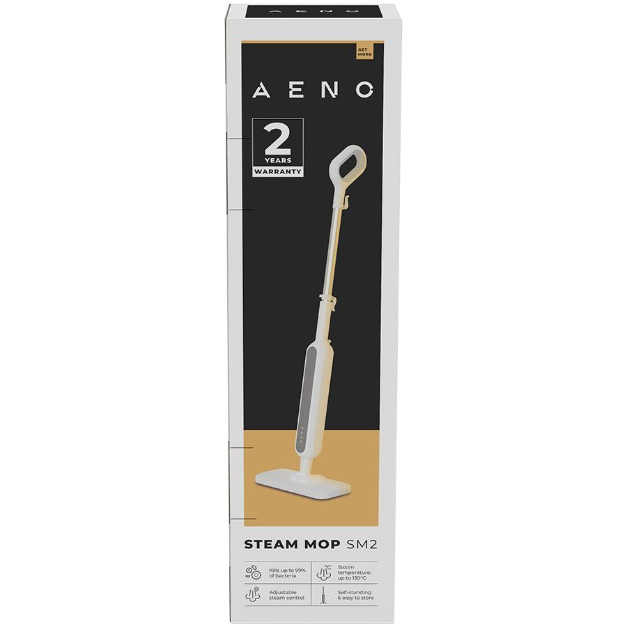 Other small household appliances AENO  AENO Steam Mop SM2: 1200W, 130°C, IPX4, Tank Volume 275mL, 3 steam modes, self-standing