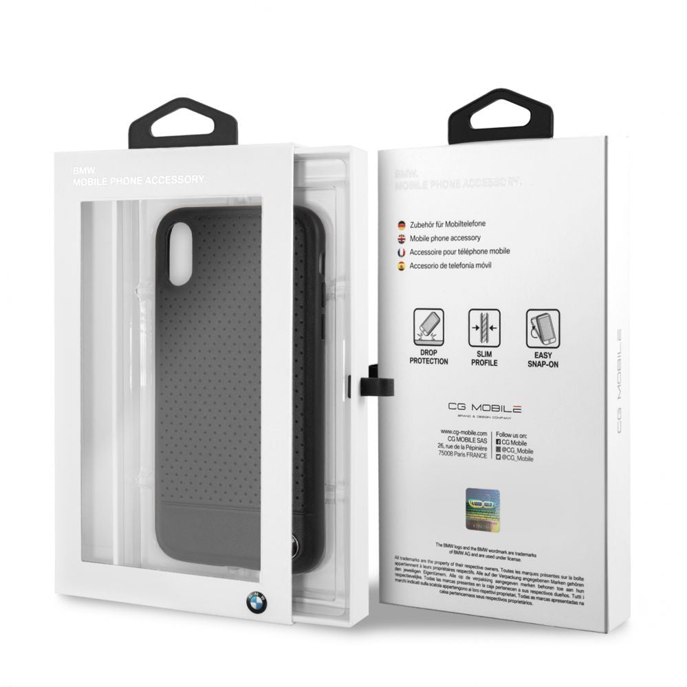 Чехол на заднюю панель BMW Apple iPhone XR Perforated Leather Hardcase Black