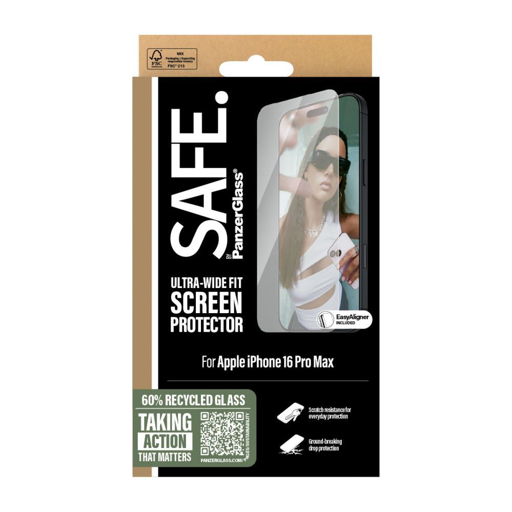 Tagakaaned PanzerGlass  SAFE by  Screen Protector iPhone 16 Pro Max | Ultra-Wide Fit |