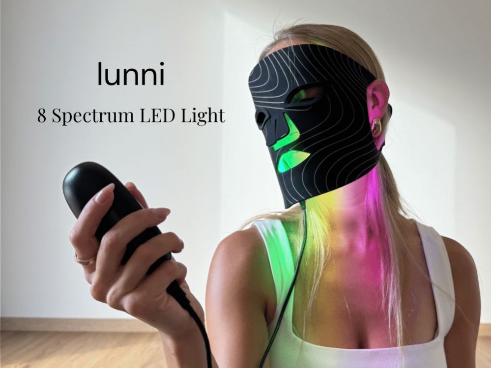 Näopuhastus lunni  Lunni 7 colors LED and Near-Infrared Light Silicone LED Facial Mask Black