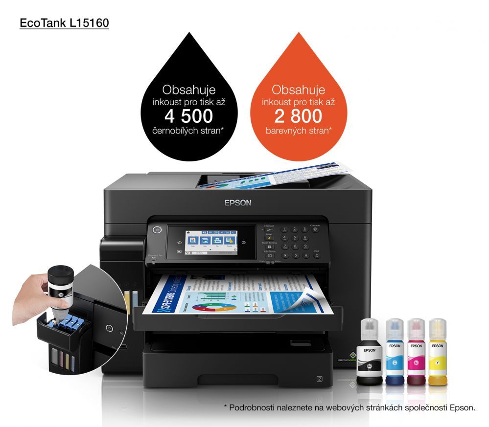 Printerid EPSON  EcoTank L15160 Colour, Inkjet, Multicunctional Printer, A3+, Wi-Fi, Black