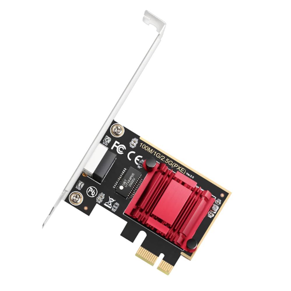 Ruuterid Cudy  PE25 NetPro 2.5G Ethernet PCIe Adapter Realtek Chipset VLAN Jumbo Frame Flow Control Black