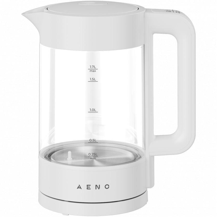 Veekeetja AENO  Electric Kettle, white, 220-240V, 1850-2200W, 1.7L, Keep warm 30 min, 40,60,80,90,100, console in Handle