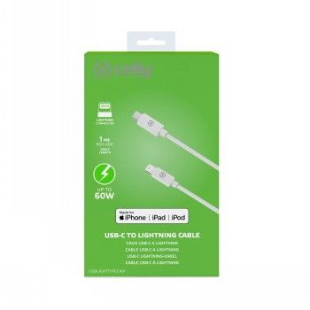 Üleminek CELLY  CELLY LIGHTNING TO USB-C CABLE 60W
