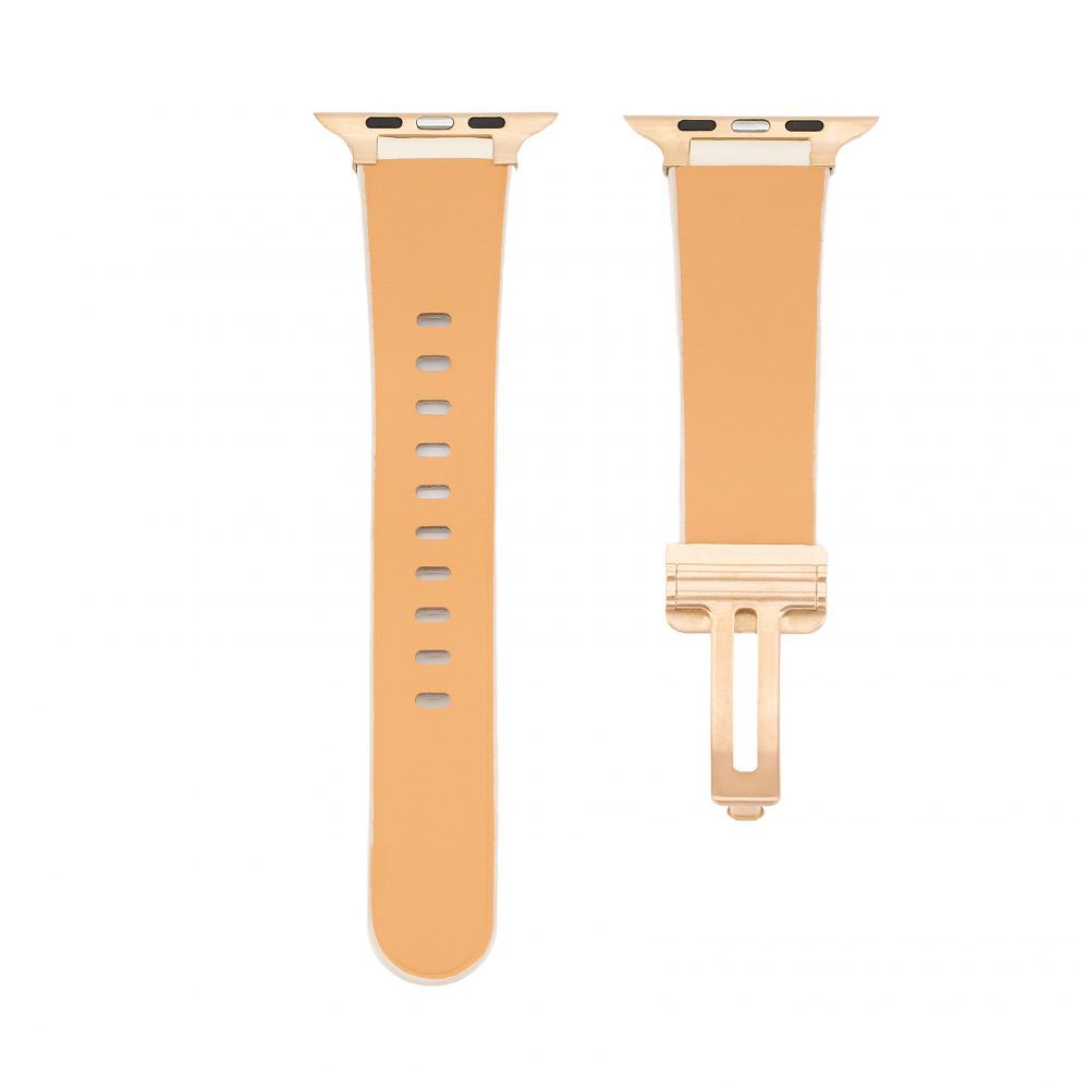 Ремешок Connect  Watch 42/44/45mm Single loop buckle leather Watch Straps White