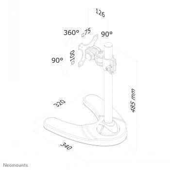 Кронштейн для телевизора NEOMOUNTS BY NEWSTAR  NEWSTAR FLAT SCREEN DESK MOUNT (STAND/GROMMET) 10-30" BLACK