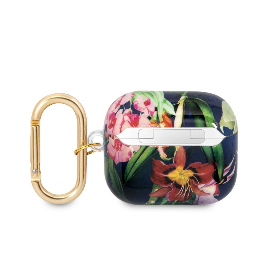 Чехол для наушников Guess Apple Airpods 3 TPU Flower Print Case Blue