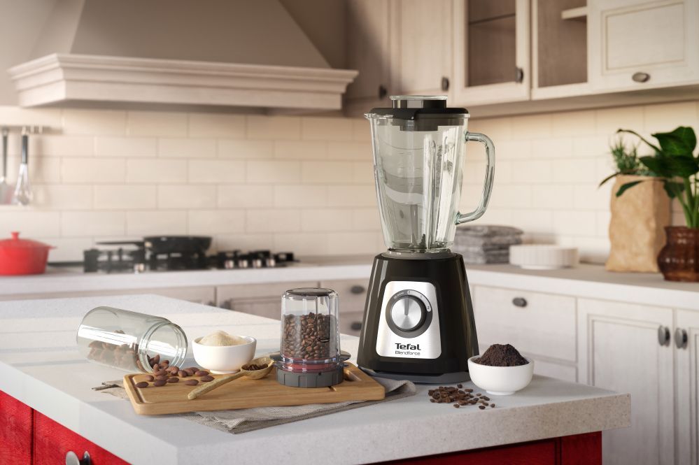 Mixers and blenders TEFAL  Blender BL438831 BlendForce Tabletop, 800 W, Jar material Glass, Jar capacity 1.25 L, Ice crushing, Black