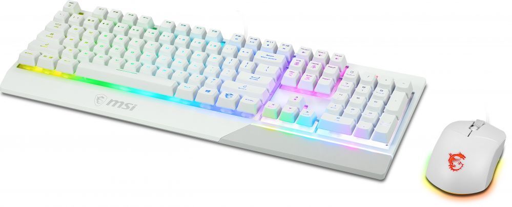 Arvuti klaviatuur MSI  Vigor GK30 COMBO WHITE Keyboard and Mouse Set, Wired, Mouse included, US, White