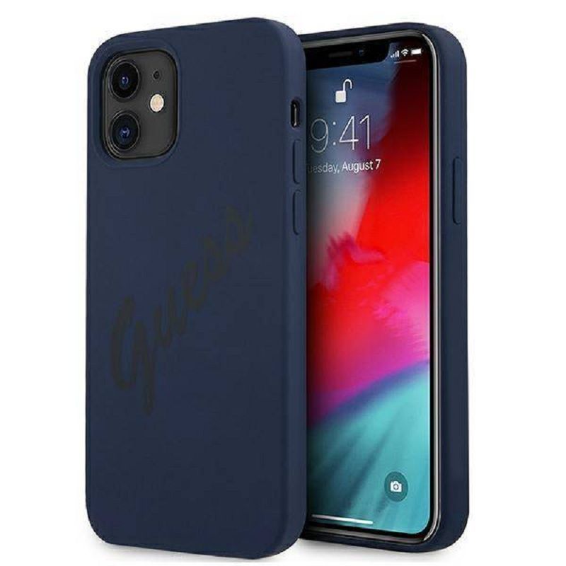 Back panel cover Guess Apple iPhone 12 Mini 5.4'' Vintage Cover Blue