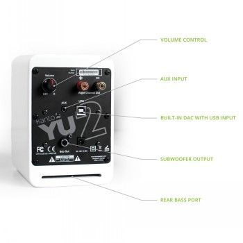 Аксессуары для Bluetooth-колонок KANTO AUDIO  KANTO AUDIO 3" DRIVER - POWERED SPEAKERS WITH USB DAC AND 3.5MM AUX - MATTE WHITE (INCL. TYPE C & G POWER CORDS)