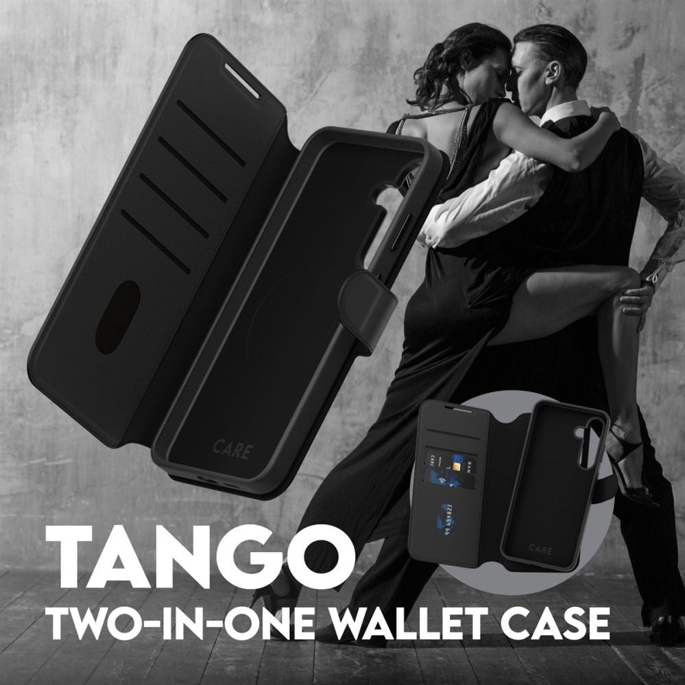 Back panel cover PanzerGlass  CARE by PanzerGlass Feature Case Tango Two-in-One Wallet Qi Compatible Samsung Galaxy S25 Plus, Black