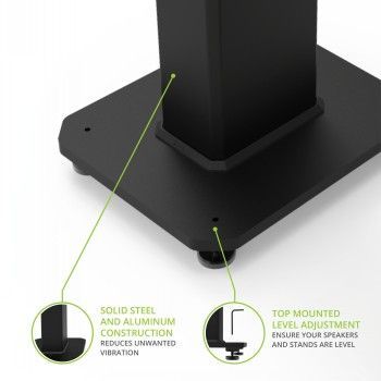 TV bracket KANTO AUDIO KANTO AUDIO 26" TALL FILLABLE SPEAKER STANDS WITH ISOLATION FEET - BLACK (PAIR)