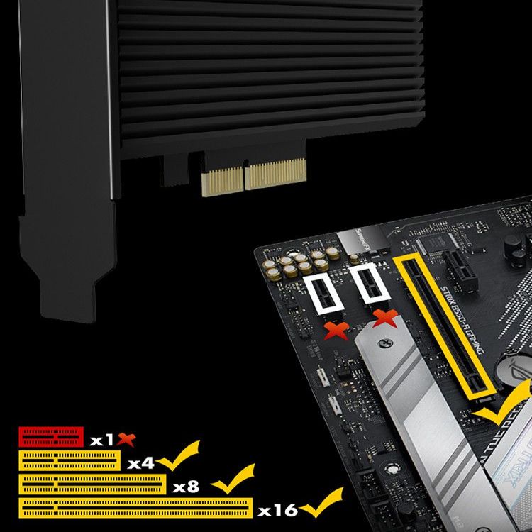 Üleminek Raidsonic  Converter for 1x HDD/SSD for PCIe x4 slot IB-PCI208-HS	 Black