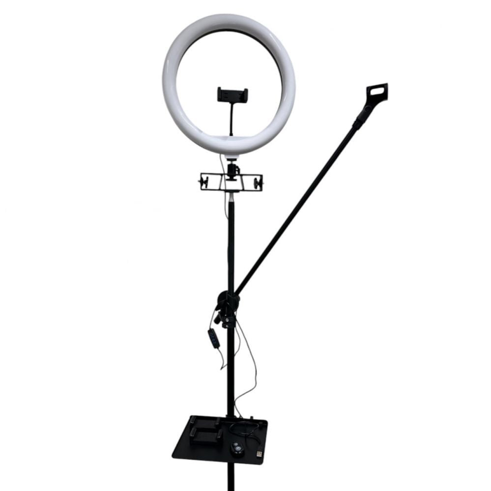 Rõngahoidja iLike  S12 LED Selfie 31cm Ring Light Lamp + Tripod Stand 2.1m + Shelf & 3x phone / Mic Holder Black