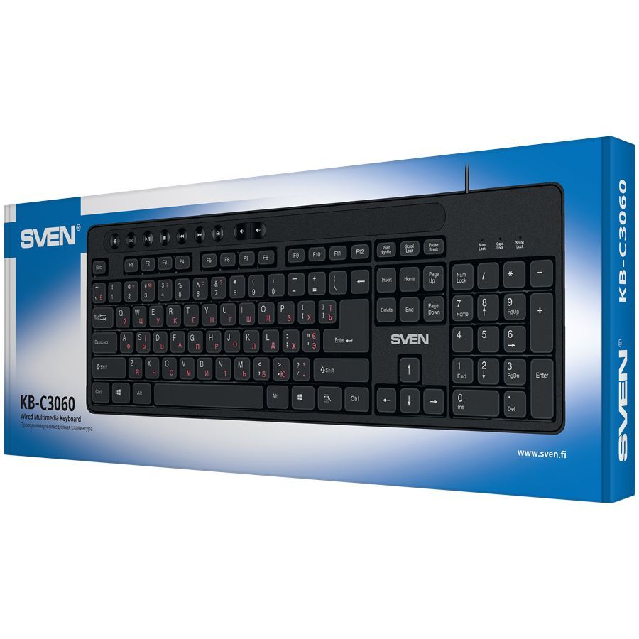 Arvuti klaviatuur Sven  Keyboard SVEN KB-C3060 black