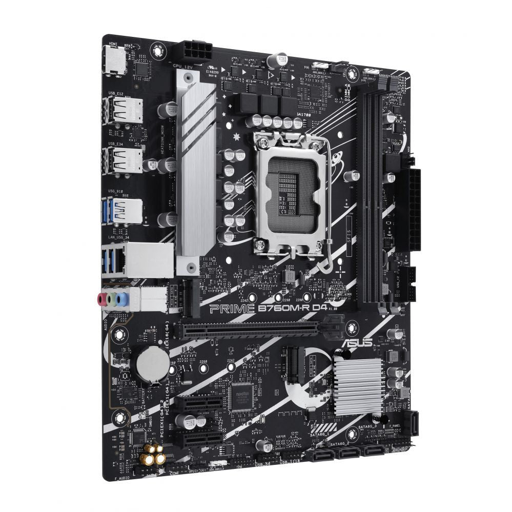 Intel protsessori emaplaat Asus  PRIME B760M-R D4 | Processor family Intel | Processor socket LGA1700 | Number of SATA connectors 4