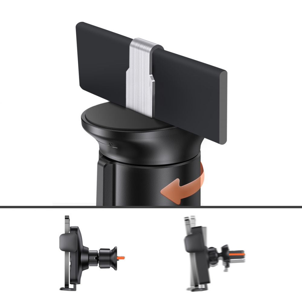 Adapter Baseus Baseus Wisdom Inductive Charger Car Phone Holder for Grille Black (CGZX000001)