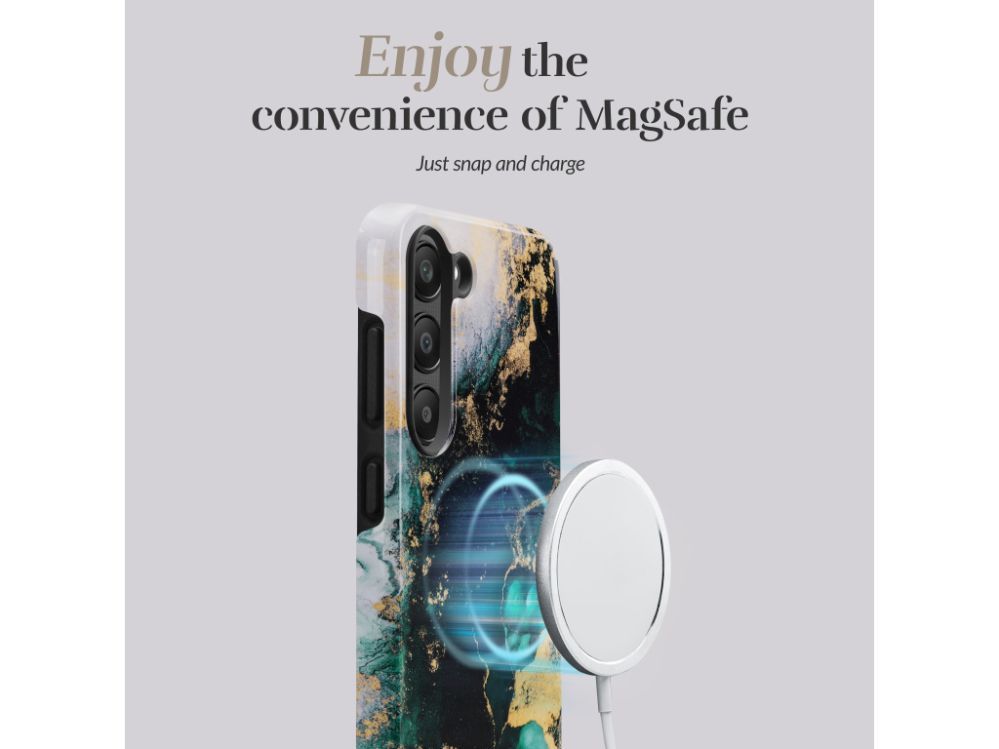 Tagakaaned Mio  MIO Green Marble Magsafe Compatible for Samsung S24 5G