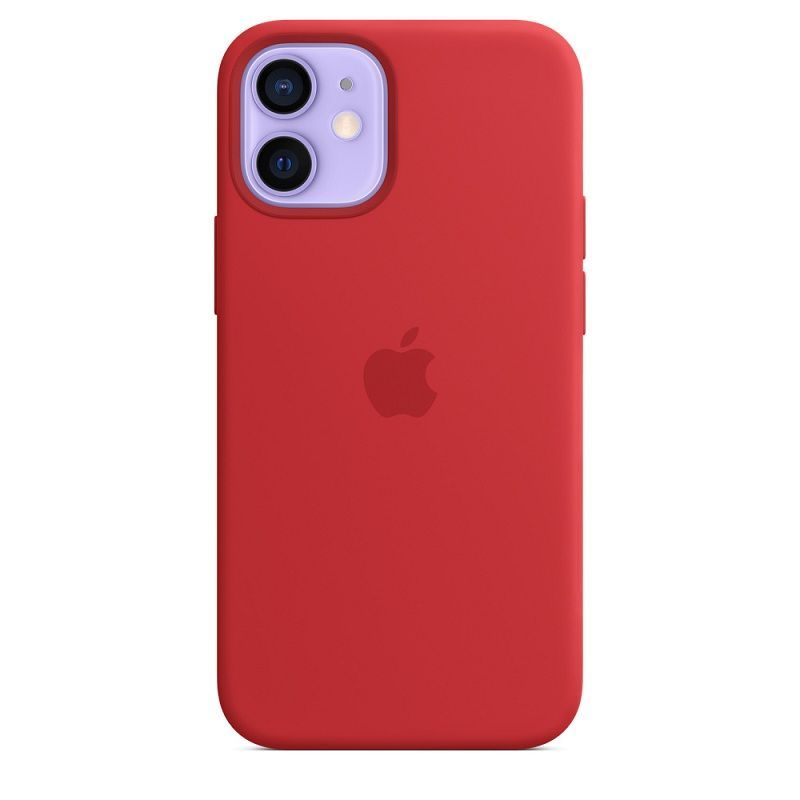 Back panel cover Apple Silicone Case with MagSafe for iPhone 12 mini Red