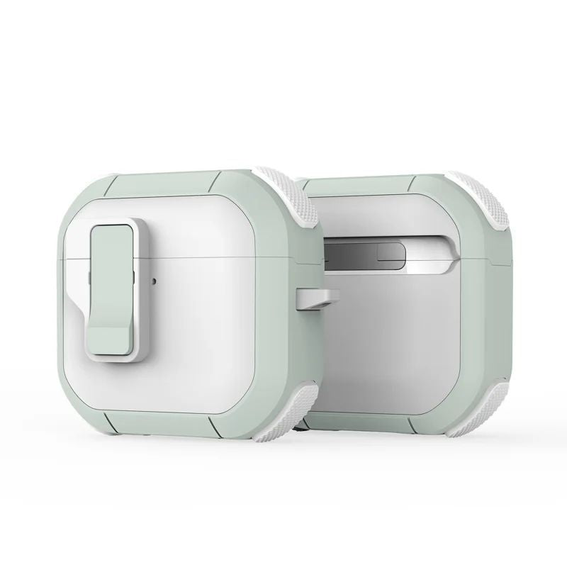 Korpus kõrvaklappidele Dux Ducis - AirPods 4 PECP Series PC+TPU Cover with Hook White Green