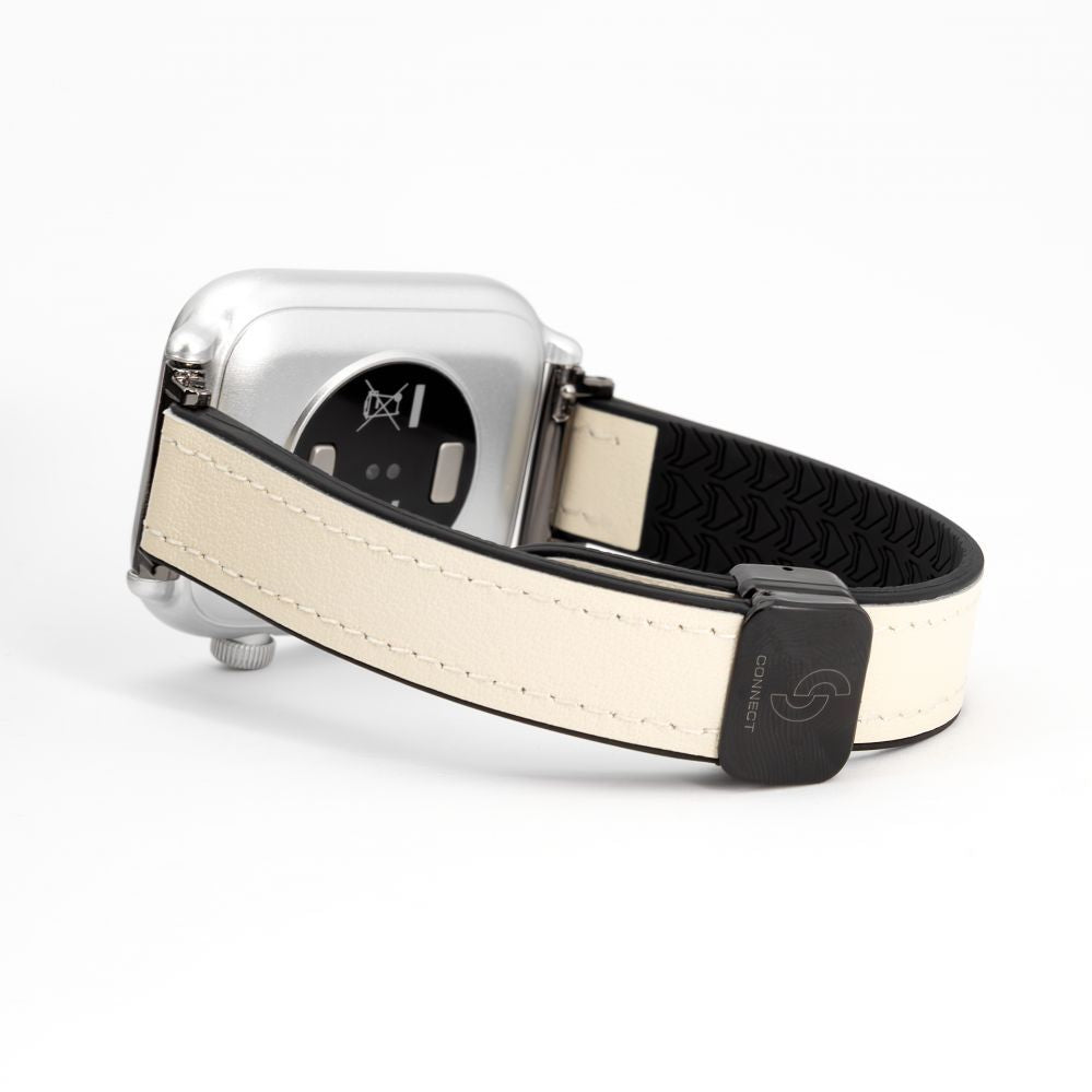 Strap Connect  20mm Silicone Leather Watch Straps with Magnetic White