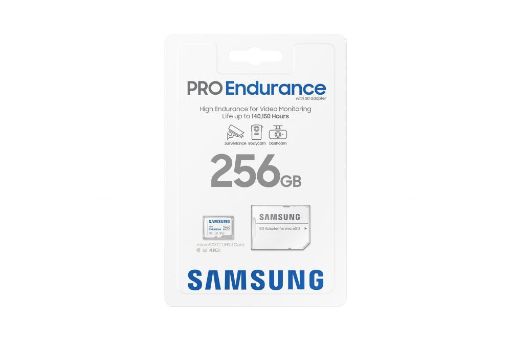 Mälukaardid Samsung  PRO Endurance MB-MJ256KA/EU 256 GB, MicroSD Memory Card, Flash memory class U3, V30, Class 10, SD adapter