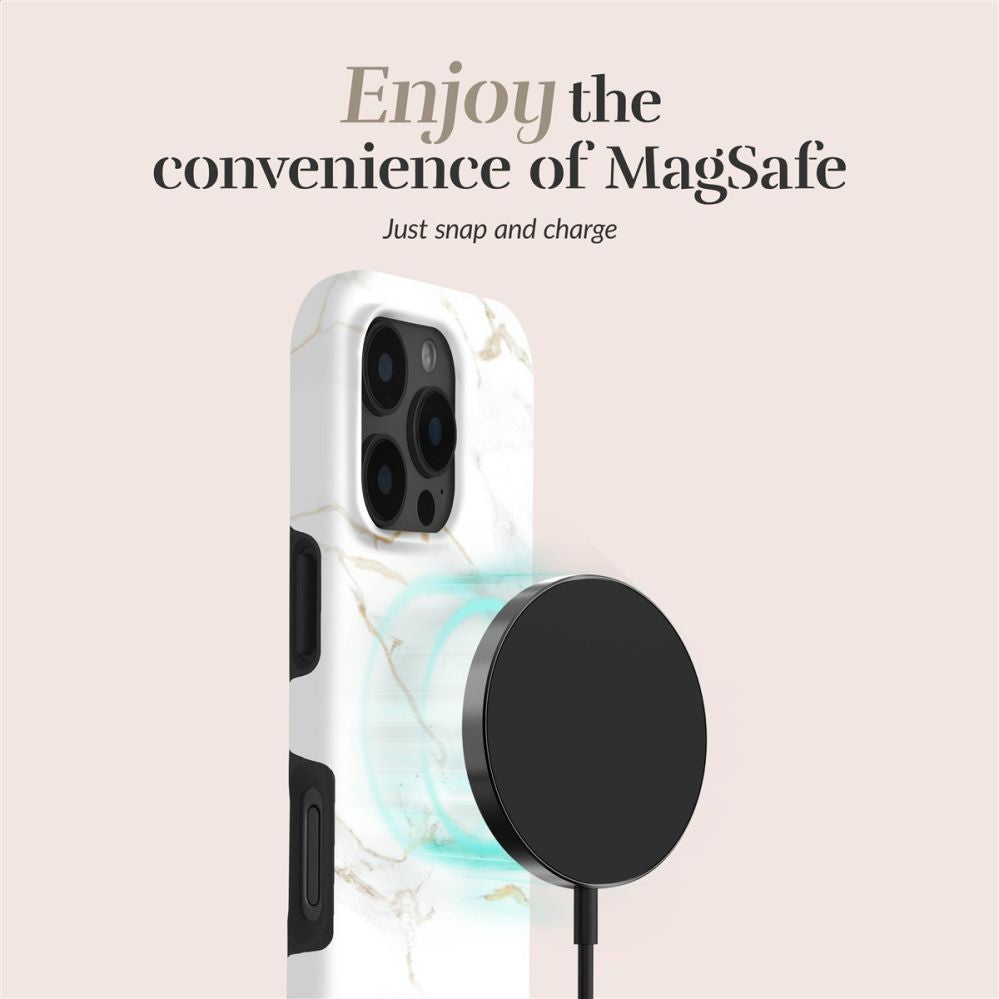 Чехол на заднюю панель Mio  MIO White Marble Magsafe Case Compatible for iPhone 16 Plus