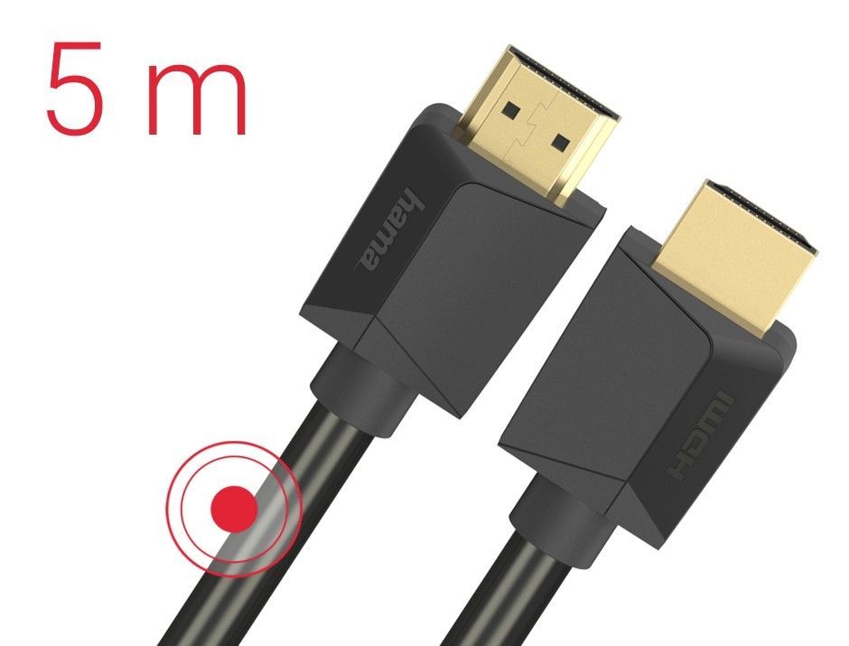 Электротовары и принадлежности Hama  High-Speed HDMI  Cable, 4K, Plug - Plug, Ethernet, 5.0 m