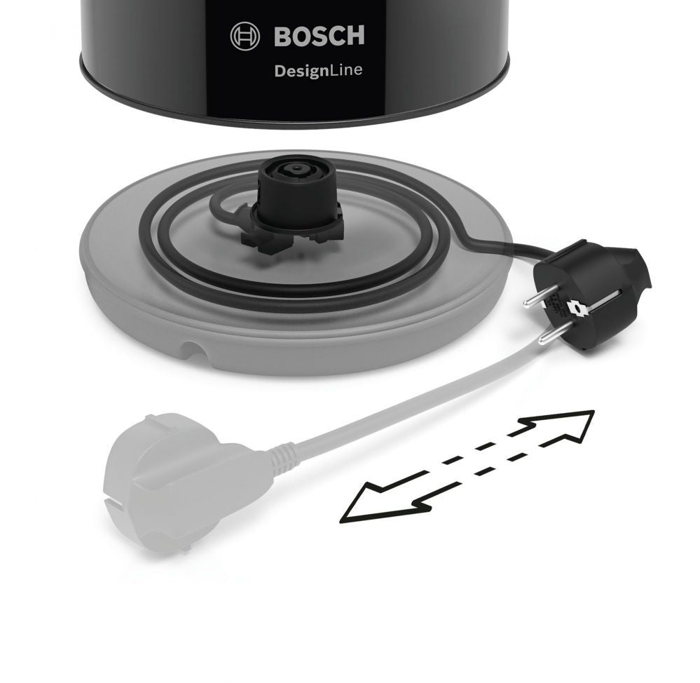Чайник Bosch  | Kettle | DesignLine TWK3P423 | Electric | 2400 W | 1.7 L | Stainless steel | 360° rotational base | Jet black polished