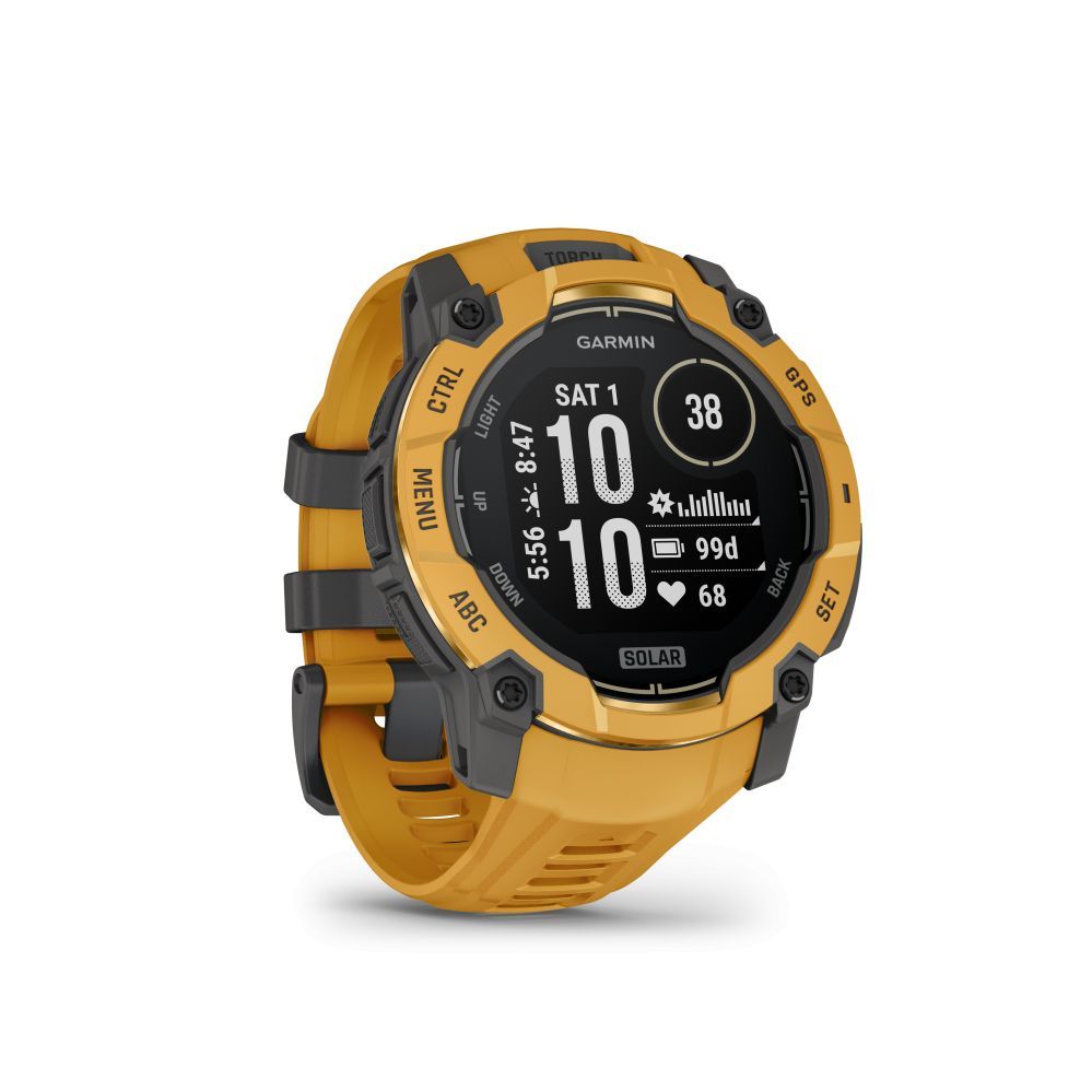 Nutikell Garmin  Instinct 3 – 50 mm, Solar
Sunburst with Sunburst/Grey Band