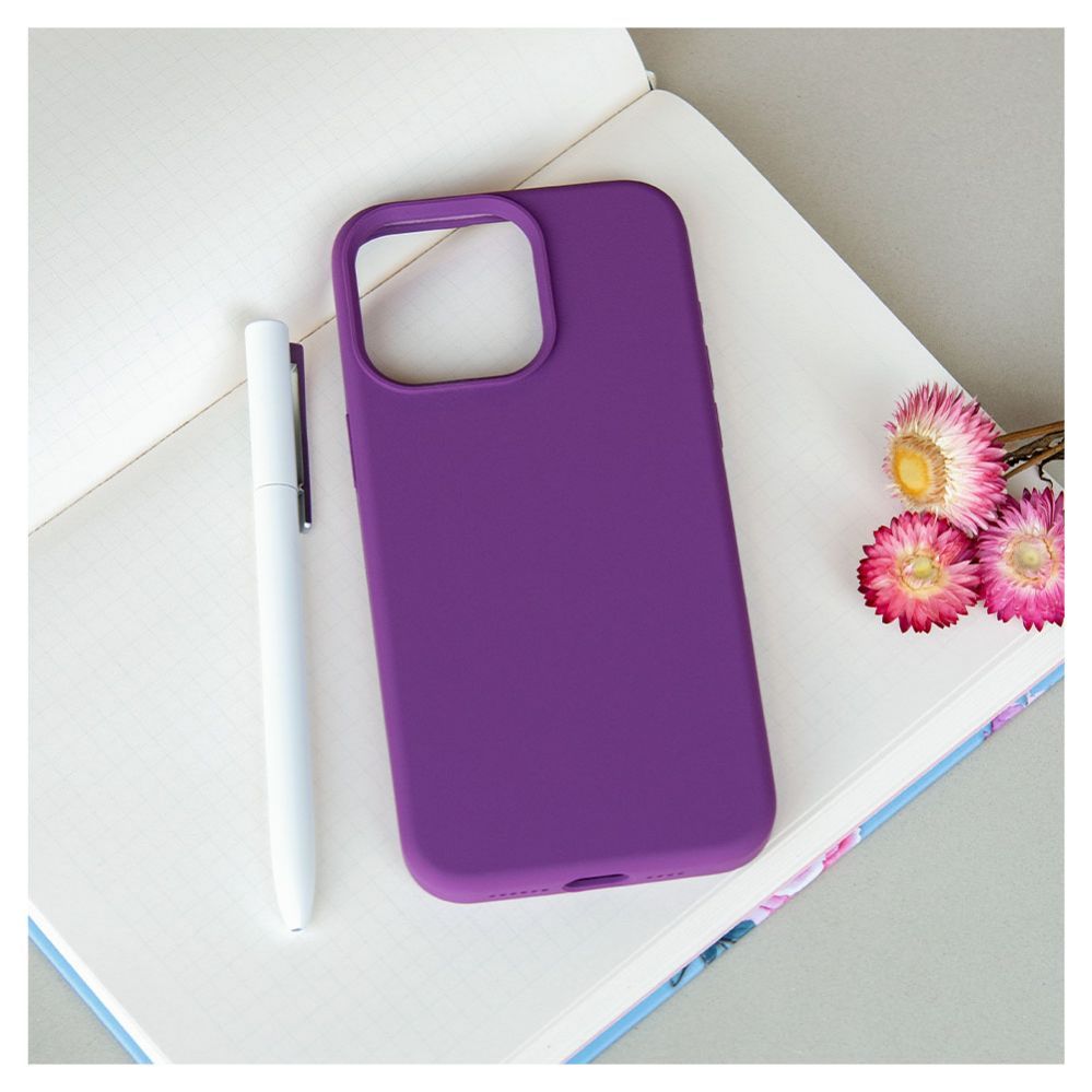 Back panel cover Evelatus Apple iPhone 15 Pro Max Premium Soft Touch Silicone Case Deep Purple