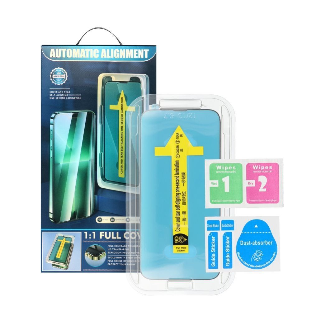 Защитное стекло iLike Apple 5D Full Glue Tempered Glass for iPhone 13 / 13 Pro / 14 black + applicator