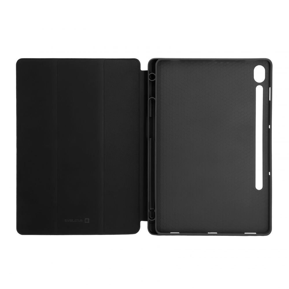 Kaaned Evelatus  Galaxy Tab S9 FE Tablet case with imitate microfiber inside Black