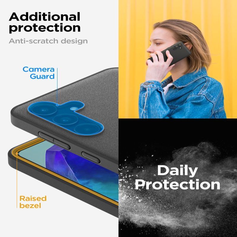 Tagakaaned Spigen - Spigen Essential SandBlast Case for Samsung Galaxy M55 5G - Matte Black