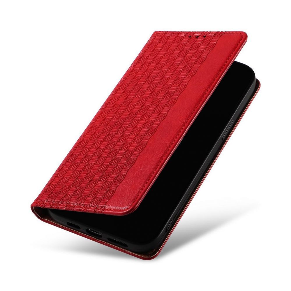 Tagakaaned Hurtel - Magnet Strap Case Case for iPhone 13 Pro Max Pouch Wallet + Mini Lanyard Pendant Red