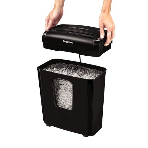 Kontoritarbed Fellowes  Powershred 6M Black, 13 L, Credit cards shredding, Mini-Cut Shredder, Paper handling standard/output 6 sheets per pass, Warranty 24 month(s)
