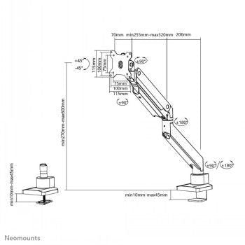 TV bracket NEOMOUNTS BY NEWSTAR  NEOMOUNTS FLAT SCREEN DESK MOUNT (10-49") DESK CLAMP/GROMMET