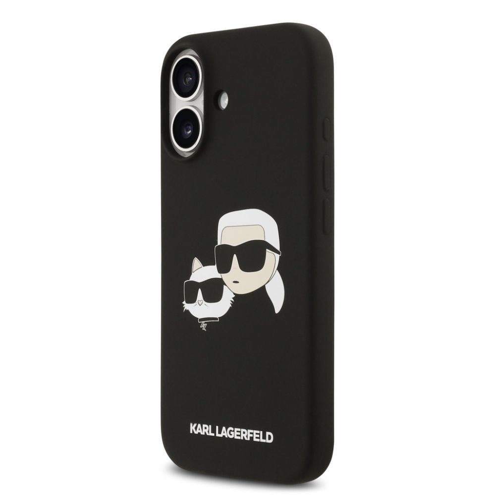 Back panel cover Karl Lagerfeld Apple iPhone 17 Liquid Silicone Double Heads MagSafe Case Black