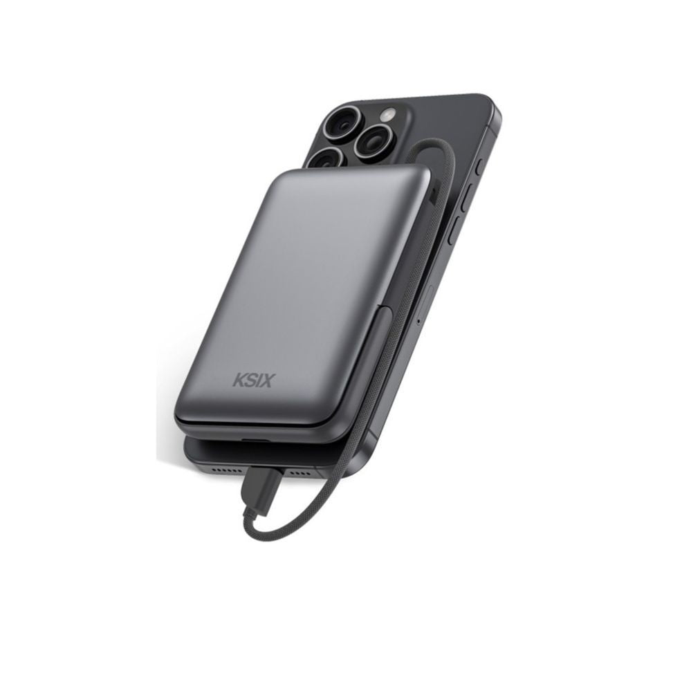 Power bank ksix  Ksix Magnetic Power Bank 10000 mAh, 22.5W for iPhone and Apple watch, Grey