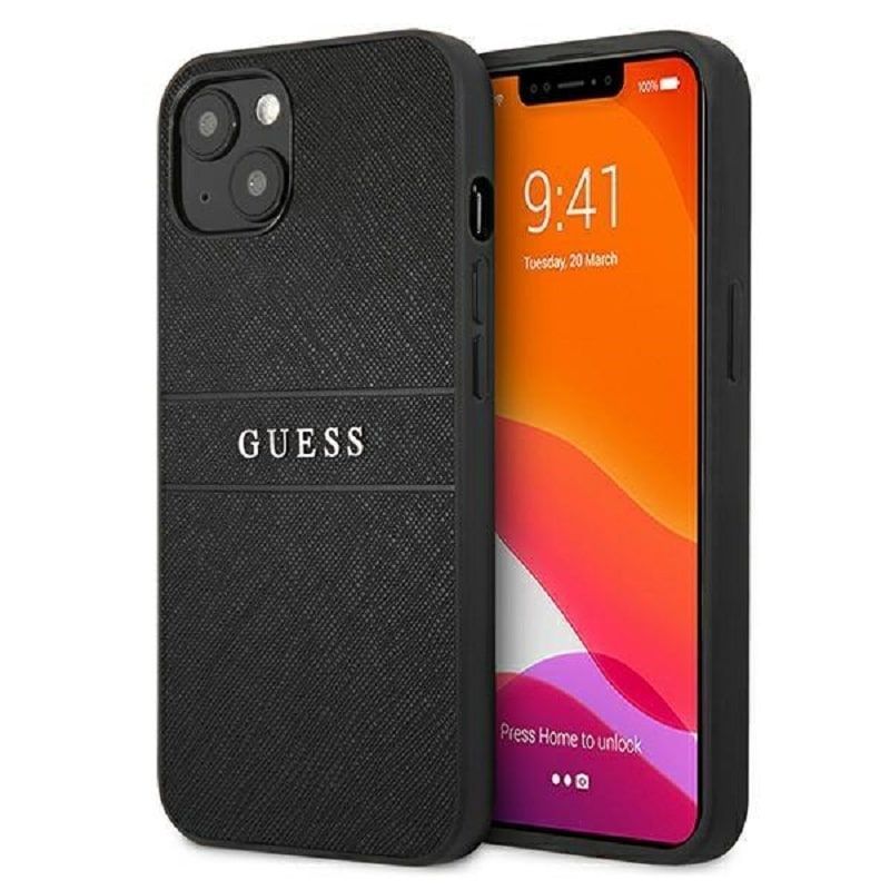 Back panel cover Guess Apple iPhone 13 Mini PU Leather Saffiano Case Black