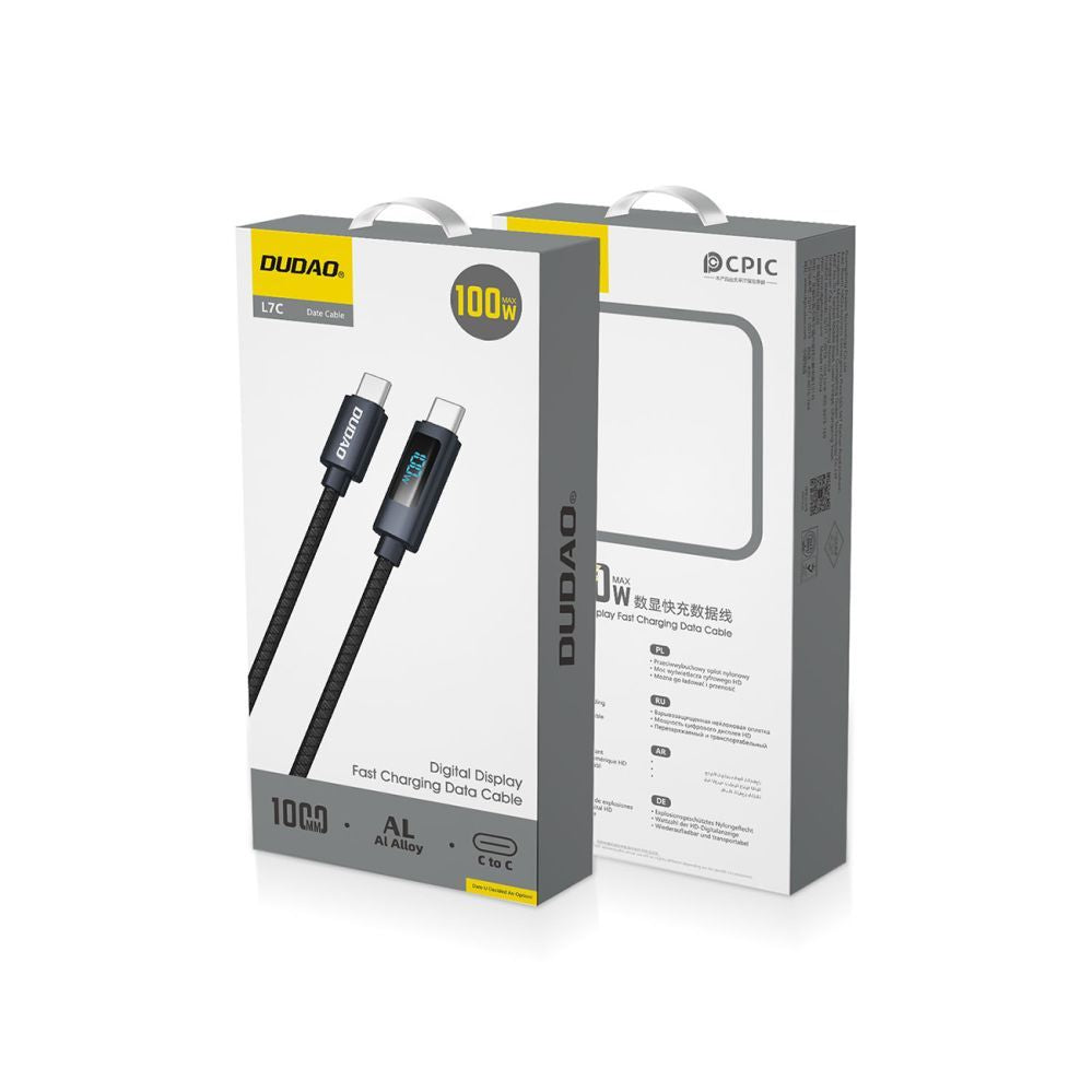 Кабель Dudao  Dudao L7C USB-C - USB-C 100W Cable with LED Display 1m - Black