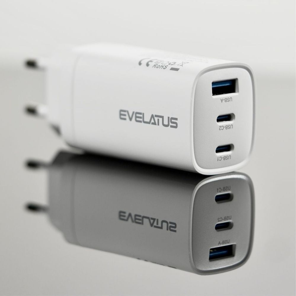 Adaptrid Evelatus  65W Max Fast Charger EU USB-C1/USB-C1/USB-A White