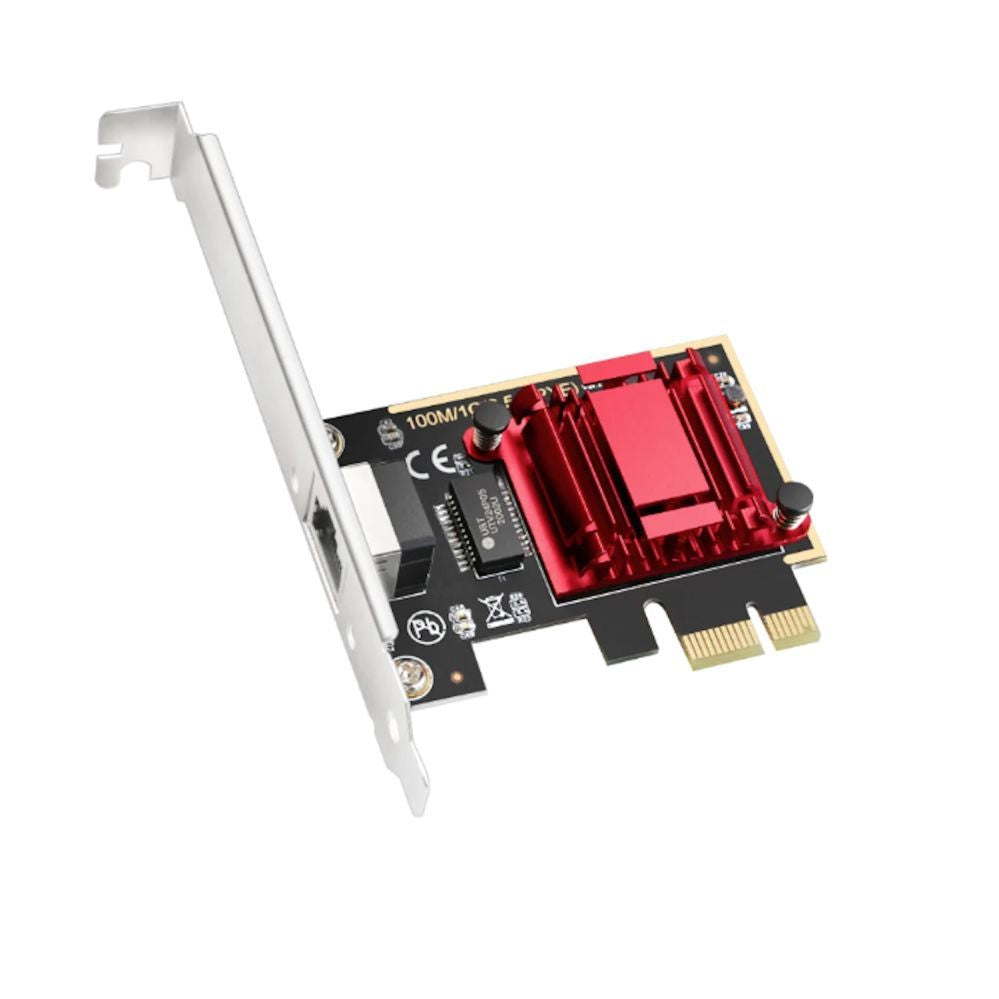 Ruuterid Cudy  PE25 NetPro 2.5G Ethernet PCIe Adapter Realtek Chipset VLAN Jumbo Frame Flow Control Black