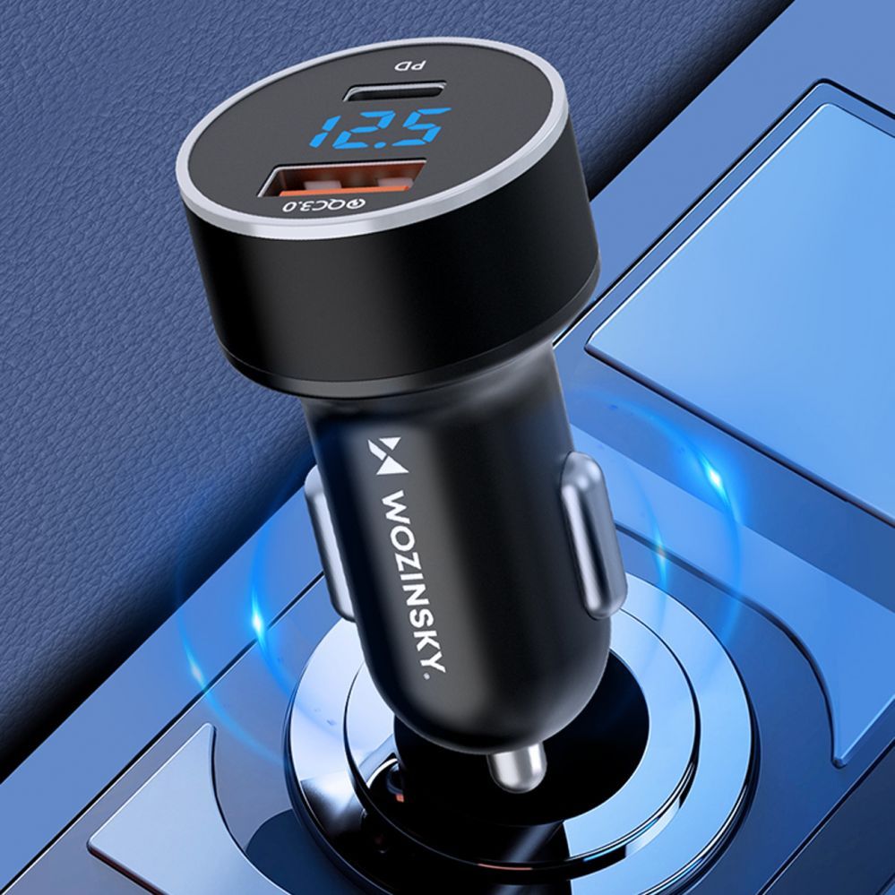 Adapter Wozinsky  Wozinsky WDCCAC USB-C USB-A 36W Car Charger - Black