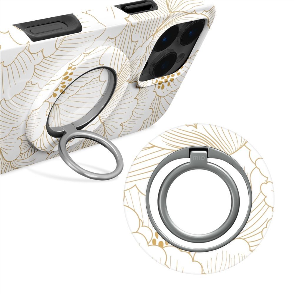 Tagakaaned Mio  MIO White Roses Magsafe Case Compatible Ring Holder